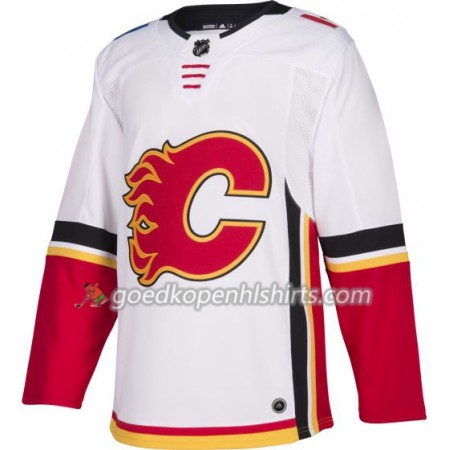 Calgary Flames Blank Adidas Wit Authentic Shirt - Mannen